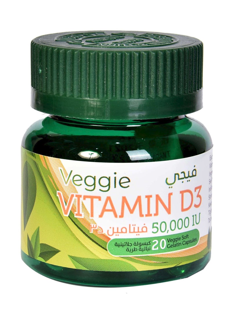 VEGGIE Veggie Vitamin D3 50000 IU 20 Capsules  - Image 3