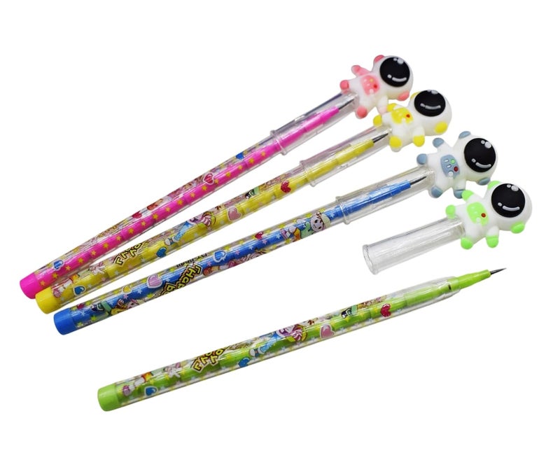 Asera Space theme Bullet Pencil Lead Nib Push Pencils Non-Sharpening Pencils for Kids Girls College Office Pencil, Birthday Party Return Gifts (Set of 12) - Image 4