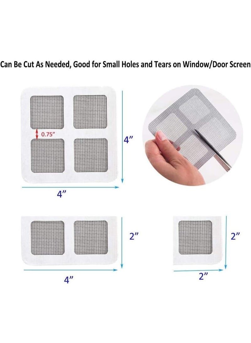 Window Door Screen Repair Kit, Screen Patch Repair Kit, Strong Adhesive Mesh Repair Door and Window Screen Repair, for DIY Repair Screen Sticker Set, 4 x 4 - Image 5