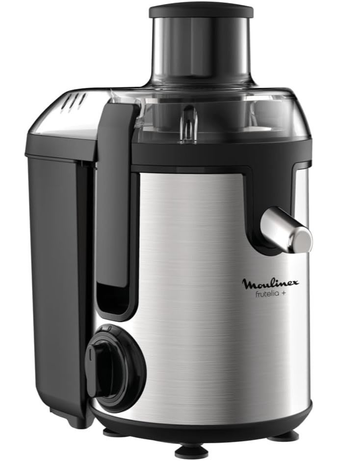 Moulinex Frutelia + Moulinex Juice Extractor, 400 W, 2 Speeds +‏ Pulse, Compact Juicer, 950 ml Pulp Collector, Drip Free System, Dishwasher Safe JU420D10 950 ml 400 W JU420D10 SILVER - Image 1
