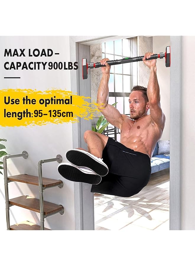 DMG TECH Pull Up Bar Width Adjustable Chin Up Bar for Doorway Super Load bearing Upper Body Workout Bar Dual Security Locking& No Screw Fitness Strength Training Equipment for Home Gym Max Load 900 LBS - Image 2