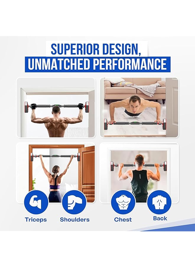 DMG TECH Pull Up Bar Width Adjustable Chin Up Bar for Doorway Super Load bearing Upper Body Workout Bar Dual Security Locking& No Screw Fitness Strength Training Equipment for Home Gym Max Load 900 LBS - Image 4