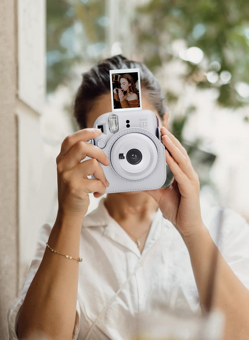 Case for Fuji Instax Mini 12/Polaroid Mini 12, PU Leather Protective Case for Fujifilm Instax Mini 12 Instant Camera, Removable Case with Adjustable Shoulder Strap - Image 4