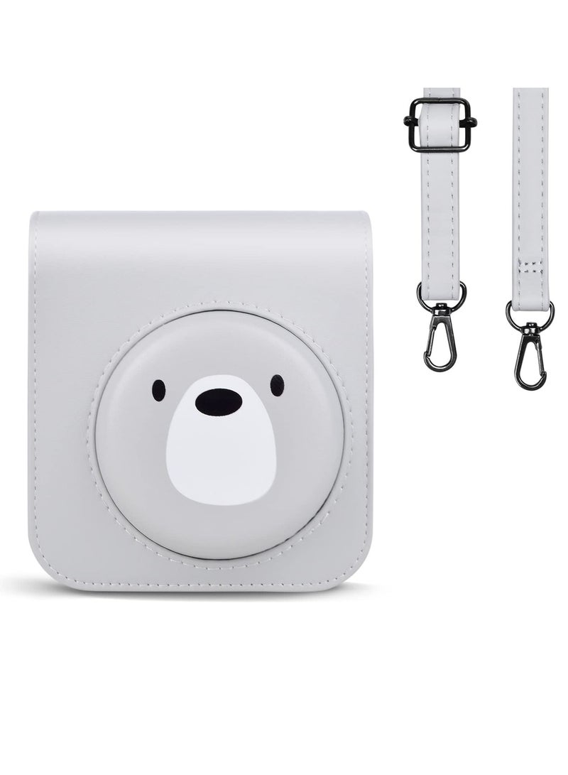 Case for Fuji Instax Mini 12/Polaroid Mini 12, PU Leather Protective Case for Fujifilm Instax Mini 12 Instant Camera, Removable Case with Adjustable Shoulder Strap - Image 1