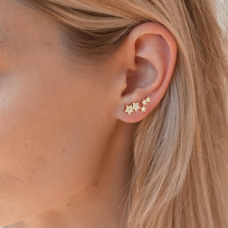 Robaice Cartilage Earrings for Women Helix Conch Piercing Jewelry CZ Cartilage Daith Tragus Piercing Jewelry Screw Back Stud Earrings-GD-H - Image 5