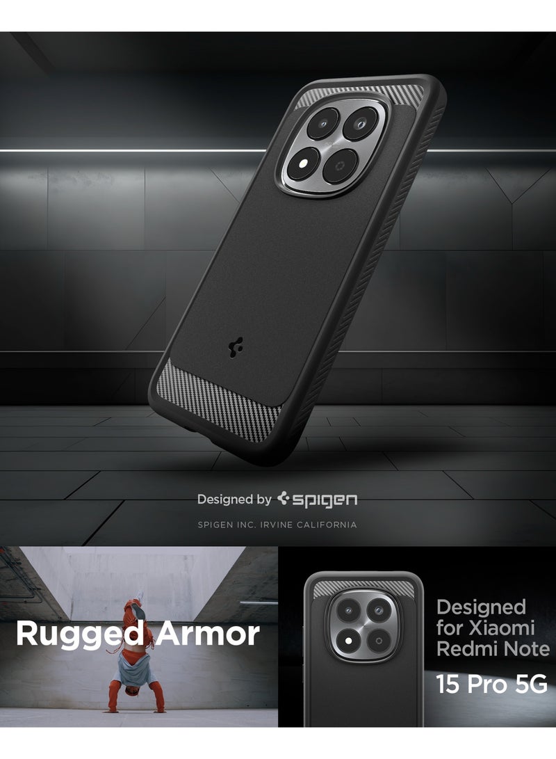 Spigen درع متين لجهاز Xiaomi Redmi Note 15 Pro 5G مع تفاصيل من ألياف الكربون - أسود غير لامع - Image 2