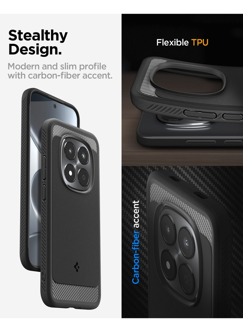 Spigen درع متين لجهاز Xiaomi Redmi Note 15 Pro 5G مع تفاصيل من ألياف الكربون - أسود غير لامع - Image 4