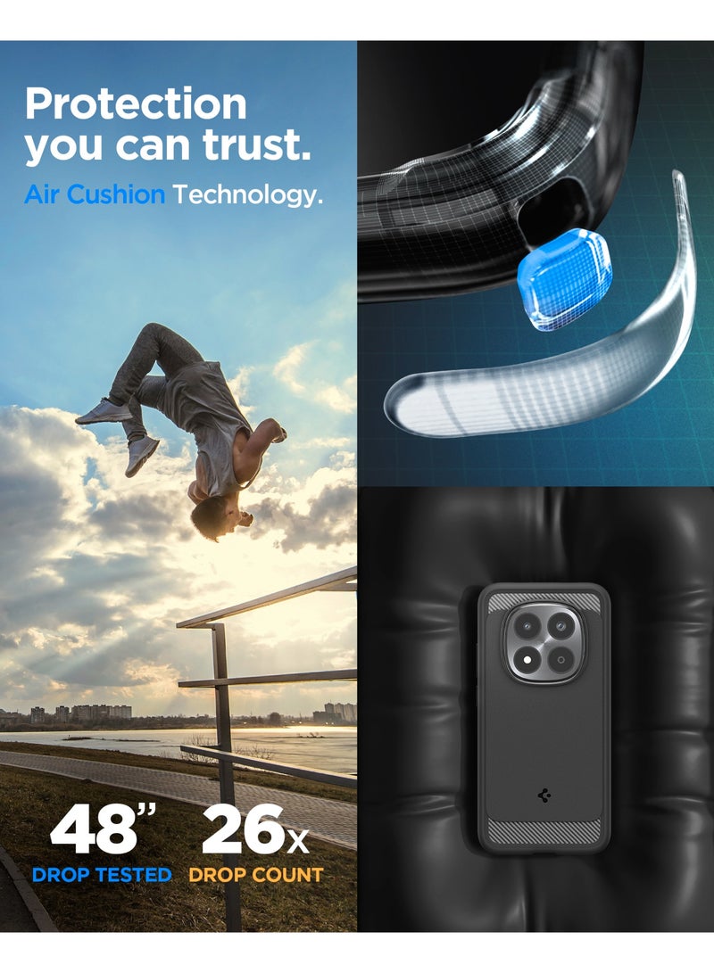 Spigen درع متين لجهاز Xiaomi Redmi Note 15 Pro 5G مع تفاصيل من ألياف الكربون - أسود غير لامع - Image 3