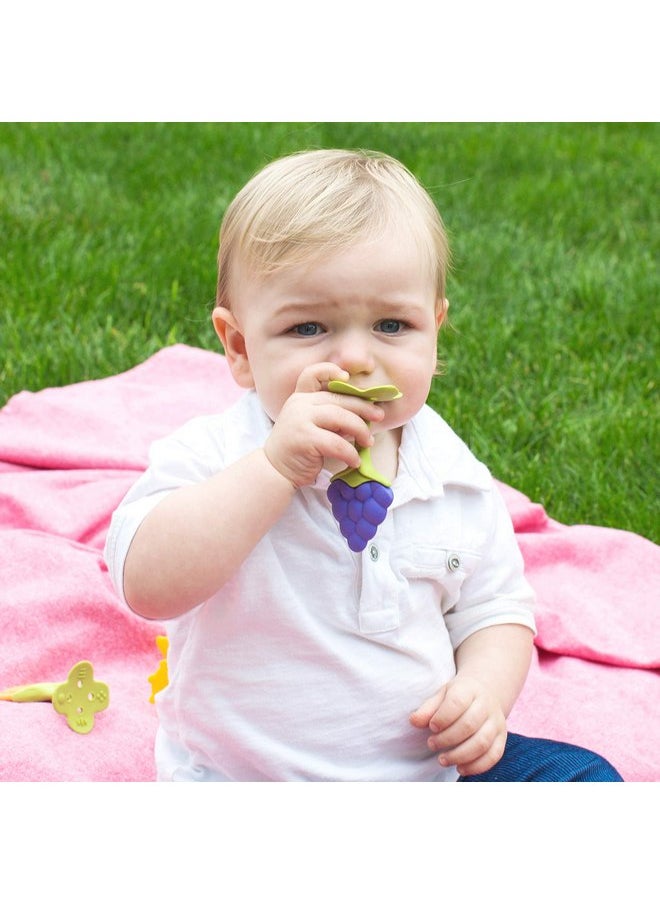 إنو بيبي لعبة التسنين الذكية الأصلية Innobaby Teethin EZ Grip Fruit وSensor Toy للأطفال الصغار والرضع باللون العنبي. لعبة التسنين الخالية من مادة BPA  - Image 5