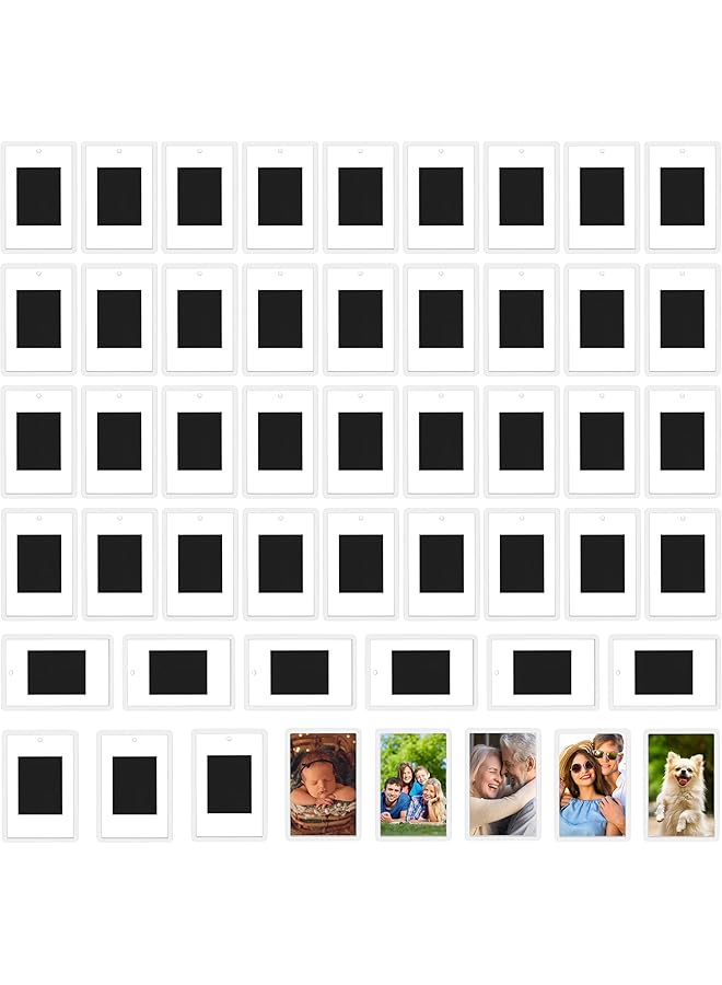 The Bros Blank Photo Frame Insert Fridge Magnets (50 Pack) - for Photos 7 x 4.5cm (2.75 x 1.77 inches) - Translucent Clear Acrylic Refrigerator Magnets for Small Photos - Gifts for Family & Friends - Image 1