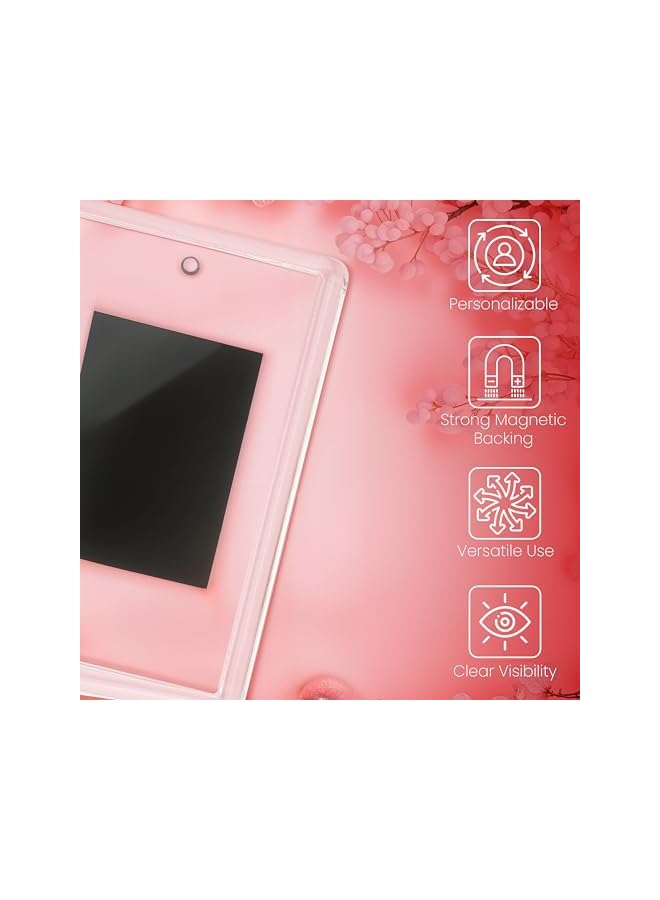 The Bros Blank Photo Frame Insert Fridge Magnets (50 Pack) - for Photos 7 x 4.5cm (2.75 x 1.77 inches) - Translucent Clear Acrylic Refrigerator Magnets for Small Photos - Gifts for Family & Friends - Image 2