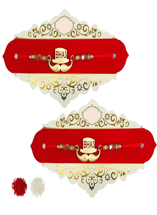 Evisha 2 Pcs Bhai Bracelet Rakhi For Brother | Rakhi Combo-147-Two | rakhi || rakhi set || rakhi for brother || rakhi for brother and bhabhi - Image 1