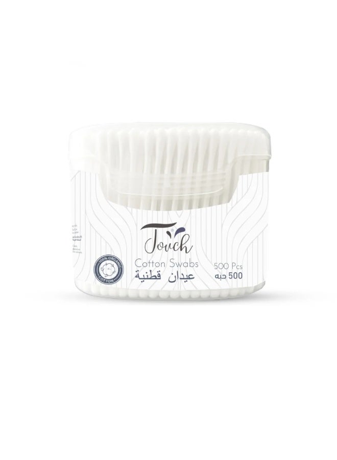Touch Cotton swabs with a case, 500 pieces, gentle and safe - Image 2