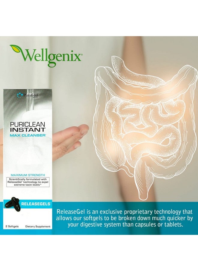 Wellgenix Puriclean Instant Max Cleanser Releasegel - Premium Body Detox Cleanse, Fast-Acting Extra Strength, 2 Herbal Cleanse Detox Softgels - Image 3
