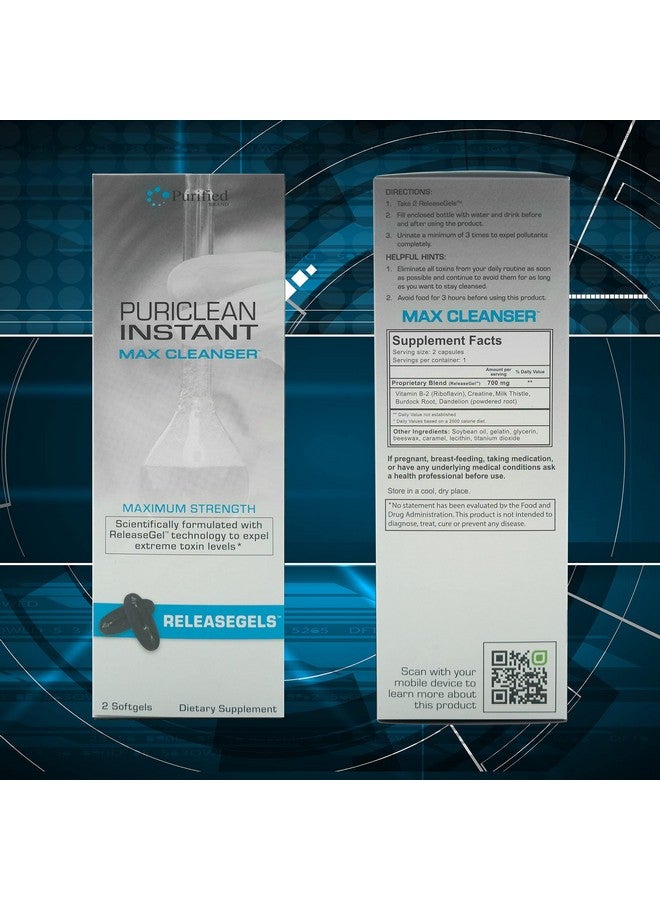 Wellgenix Puriclean Instant Max Cleanser Releasegel - Premium Body Detox Cleanse, Fast-Acting Extra Strength, 2 Herbal Cleanse Detox Softgels - Image 4