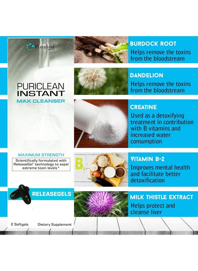 Wellgenix Puriclean Instant Max Cleanser Releasegel - Premium Body Detox Cleanse, Fast-Acting Extra Strength, 2 Herbal Cleanse Detox Softgels - Image 2