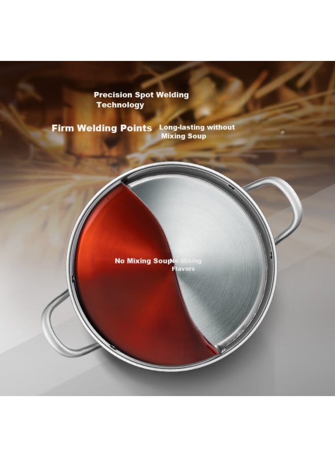 Supor 304 Stainless Steel Straight Hot Pot, Thickened Yin-yang Pot, 28cm, Induction Cooker Soup Pot, Et28aas03 - Image 2
