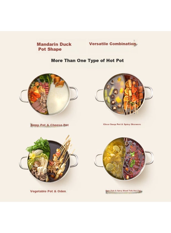 Supor 304 Stainless Steel Straight Hot Pot, Thickened Yin-yang Pot, 28cm, Induction Cooker Soup Pot, Et28aas03 - Image 1