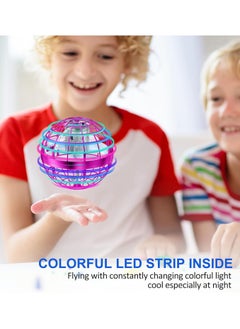 Festive Gallery Flying Ball Toy, Globe 360°Rotating Hand Controlled Flying Orb Ball Toys Magic Led Lights Controller Mini Drone Flying Toy Boomerang Fly Spinners for Kids Adults Indoor Outdoor 10.4x10.2x10.2cm (Pink)  - Image 4