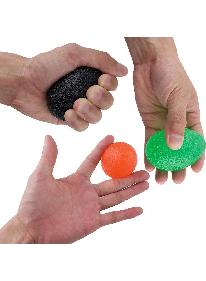 The Friendly Swede Stress Balls for Adults â€” 3 Squeeze Balls for Hand Therapy, Stress Relief & Hand Strength; Exercise for Grip Strength with 3 Resistance Levels; Egg-Shaped & Skin-Safe - Image 4