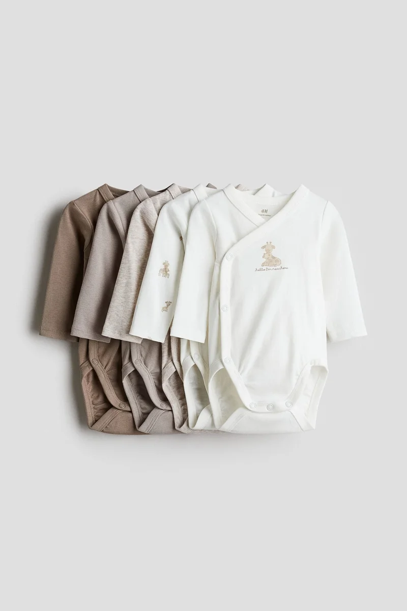 H&M 5-pack wrapover bodysuits