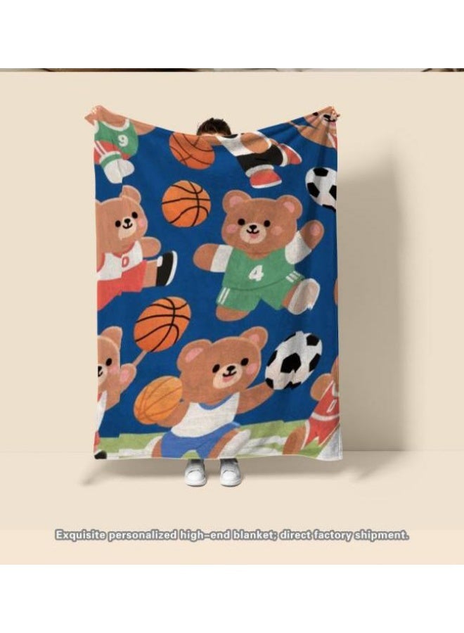 عام بطانية رقيقة من الفانيلا الكرتونية للأطفال أو الطلاب (دافئة ومريحة ومناسبة للنوم والألعاب) 100 سم * 150 سم - 1059 - Image 3