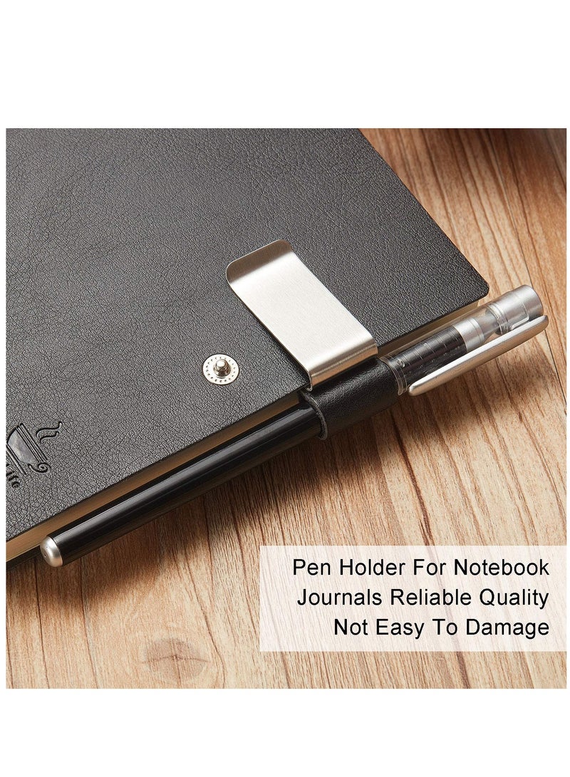 4 Pack PU Leather Pen Loop Holders for Notebooks, Journals, and Clipboards - Multi-functional Pen Sleeves with Clips for Home, Office, and Pocket Storage, Accommodates Various Pen Sizes. - Image 3