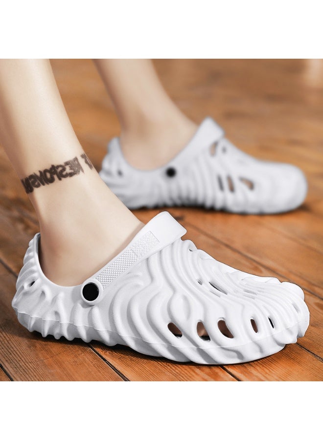 NIBEMINENT Large Size Slip-On Sandals Women's Breathable Anti-Slip Beach  Thong Shoes Fingerprint Design Couple  Style Summer  - Image 2
