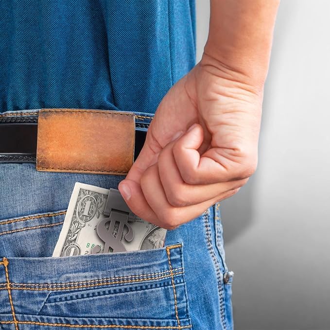 Little World Money Clip 2PCS - Stainless Steel Money Clip for Men, Minimalist Slim Wallet Money Clip Cash Business Card Holder - Image 5