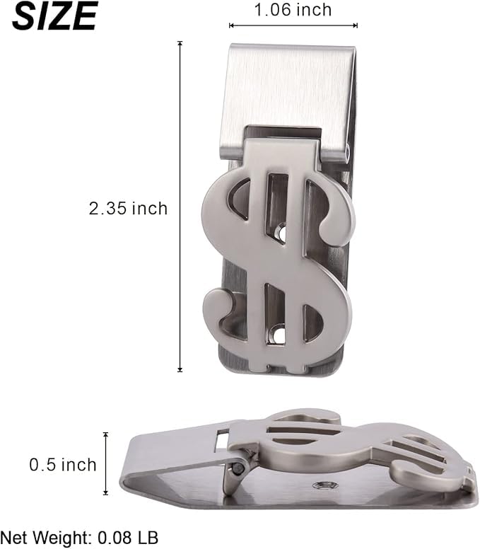 Little World Money Clip 2PCS - Stainless Steel Money Clip for Men, Minimalist Slim Wallet Money Clip Cash Business Card Holder - Image 2