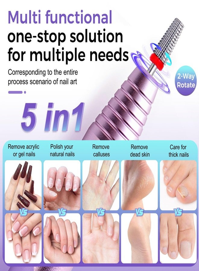 Fantexy 5 in 1 Nail Drill Bits, 3/32" Tungsten Steel, Fine - F - Image 4