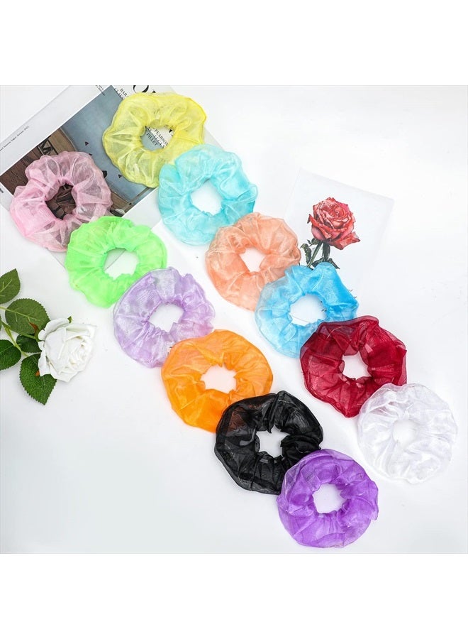 YL Mainland 12PCS LED Scrunchies, Led Glow Hair Bands with Premium Gift Bag, Light Up Hair Scrunchy for Women, Colorful Meteor Yarn Hair Tie 3 Light Modes, Glow in the Dark Hair Accessories for Neon Glow Party  - Image 3
