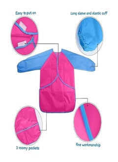Keep Smiling Smart Kids Painting Apron, Craft Apron, 2-8 Years, Waterproof Kids Aprons for Painting Long Sleeves, Color: Pink  - Image 3