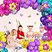 Haptda Magic Balloon Garland Purple Blue Rose Red Yellow Balloons Confetti Balloon Arch Kit With 3D Colorful Butterfly Stickers for Baby Shower Wedding Birthday Party Decorations - Image 4