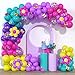 Haptda Magic Balloon Garland Purple Blue Rose Red Yellow Balloons Confetti Balloon Arch Kit With 3D Colorful Butterfly Stickers for Baby Shower Wedding Birthday Party Decorations - Image 2