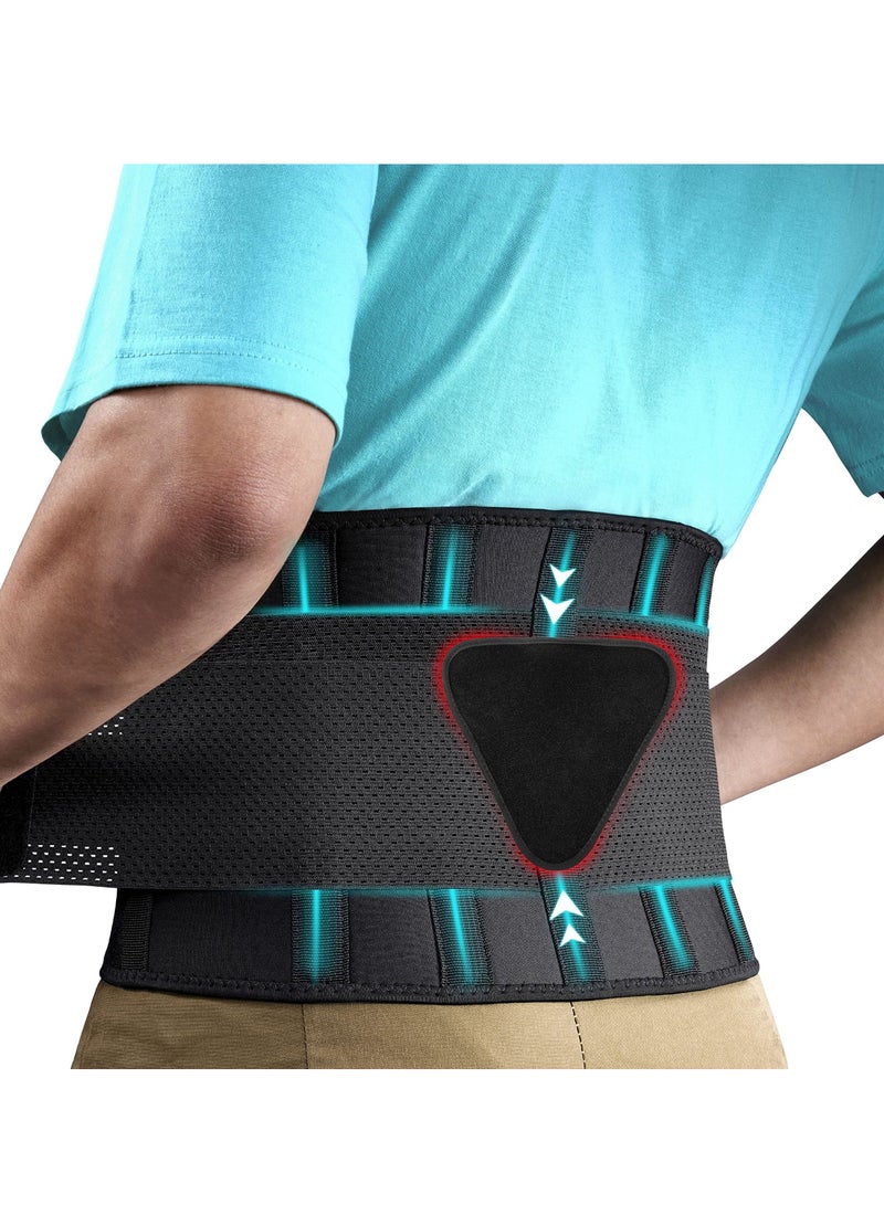 الأزرق جي دبليو Lumbar Support Belt for Men Heavy Lifting Work, Back Brace Lower Pain, Breathable with Pad Scoliosis, Herniated Disc, Sciatica 4XL Fit Size:63''-68.9'' - Image 1