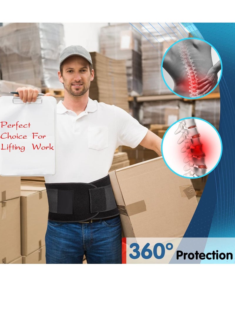 الأزرق جي دبليو Lumbar Support Belt for Men Heavy Lifting Work, Back Brace Lower Pain, Breathable with Pad Scoliosis, Herniated Disc, Sciatica 4XL Fit Size:63''-68.9'' - Image 4