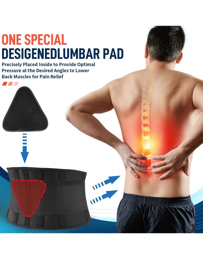 الأزرق جي دبليو Lumbar Support Belt for Men Heavy Lifting Work, Back Brace Lower Pain, Breathable with Pad Scoliosis, Herniated Disc, Sciatica 4XL Fit Size:63''-68.9'' - Image 2