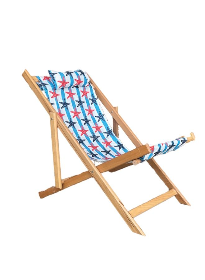 كرسي خشب للتشميس بتصميم نجم لبحر