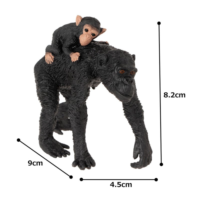 MOJO Chimpanzee with Baby Realistic International Wildlife Hand Painted Toy Figurine, Mixedcolor, 387264 - Image 2