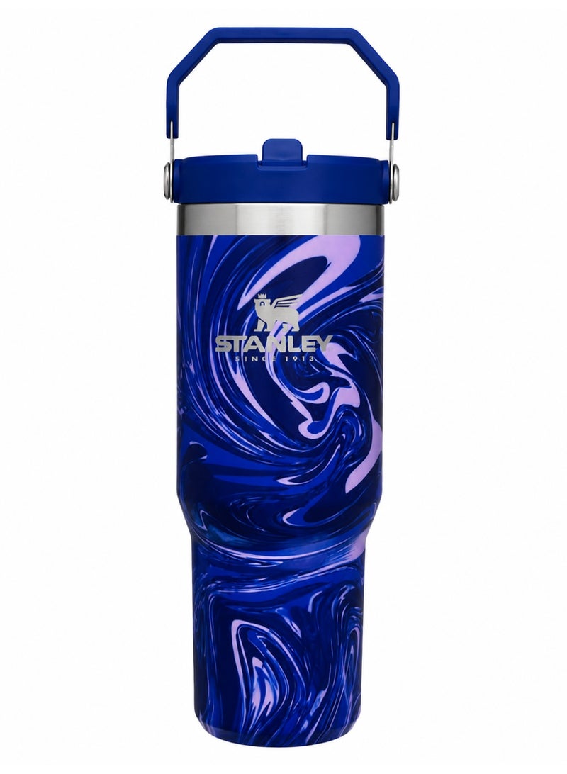 Stanley Iceflow FANCY 30oz Stainless Steel Tumbler with Flip Straw | Vacuum Insulated Leak Resistant Water Bottle | Keeps Drinks Cold 12H, Ice 48H | BPA Free Travel Mug for Home, Office & Car - Image 1