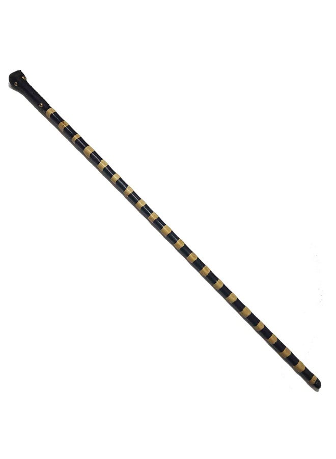 Aswan beech wood cane for men, black and gold - Image 1