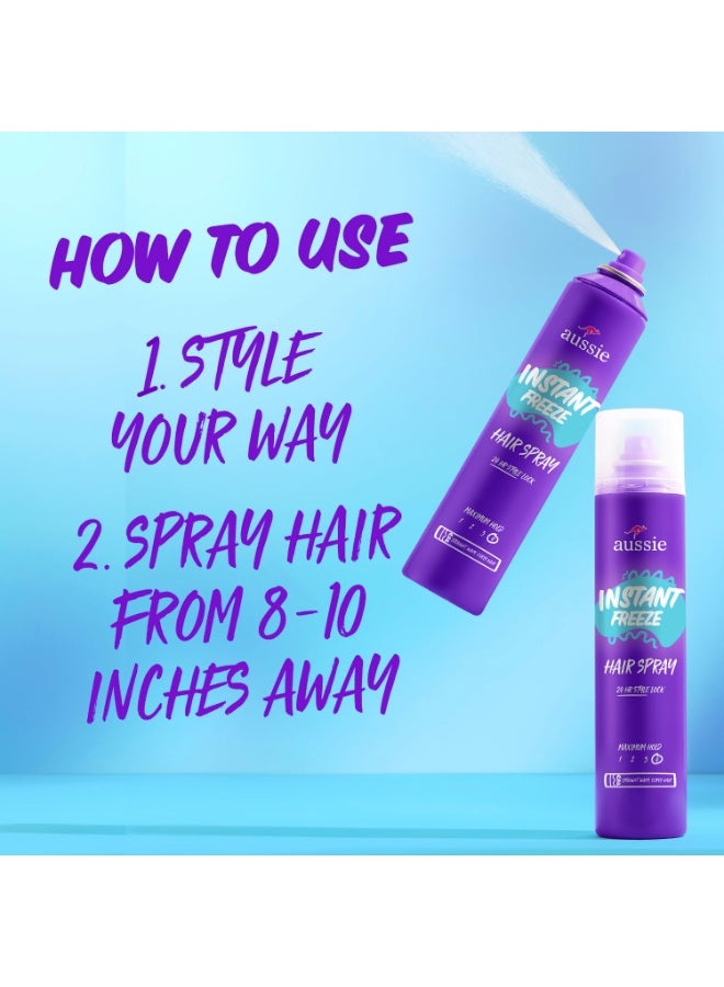 Aussie Instant Freeze Hair Spray for Extreme Hold, Infused with Jojoba Oil & Sea Kelp, Long-Lasting All-Day Hold, Fresh Citrus Scent, Safe for All Hair Types, 10 Fl Oz, 3 Pack - Image 5