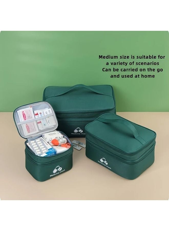 Red Large Capacity Double Layer Camping First Aid Kit Portable Travel Medicine Bag - Image 3