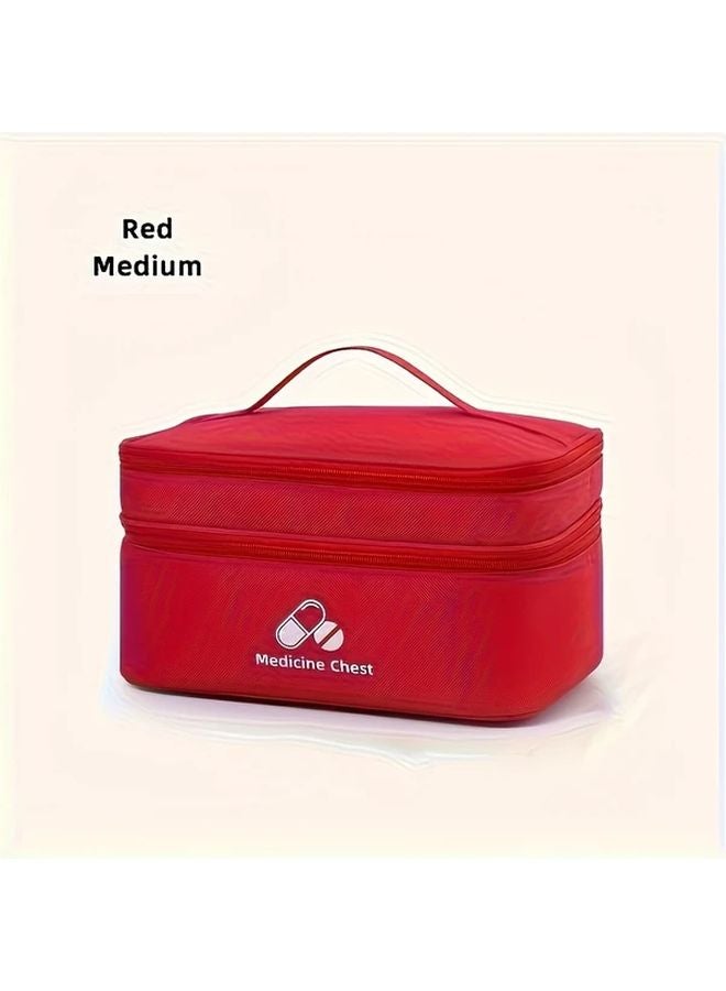 Red Large Capacity Double Layer Camping First Aid Kit Portable Travel Medicine Bag - Image 5