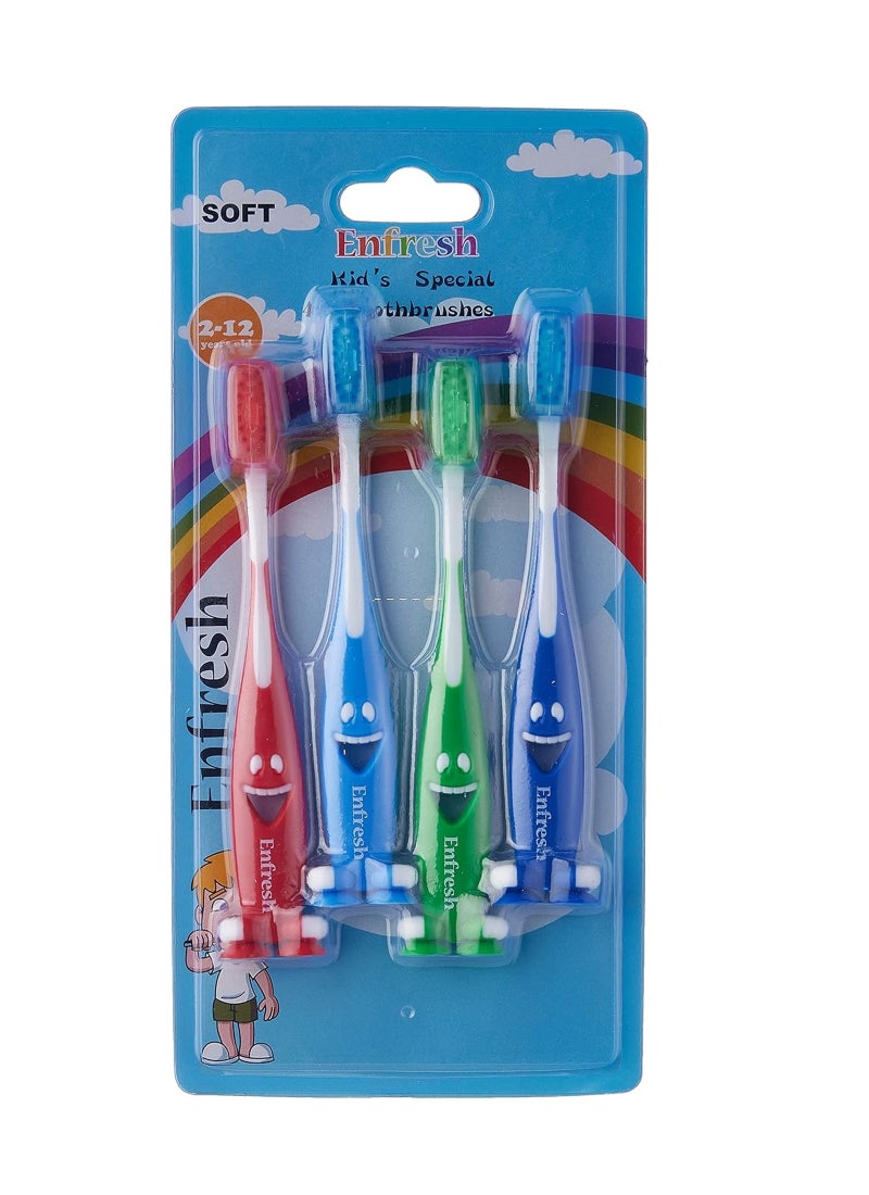 Enfresh Kid's Special Toothbrush With Cap 4 Pcs  - Image 1