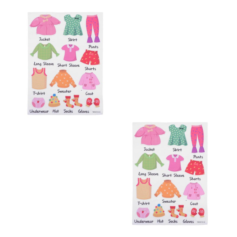 🧸 ملصقات تصنيف ملابس الأطفال لترتيب الملابس ٢ مجموعات - Image 1