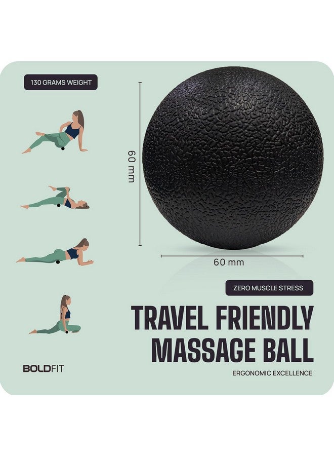 BOLDFIT Boldfit Lacrosse Massage Ball, High Density Massage Roller, Full Body Acupressure Ball for Foot, Hand, Back Tissue Massage Lacrosse Ball Massage for Recovery Black 60mm  - Image 4