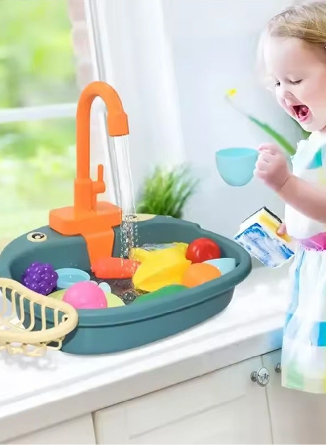 Mini Electric Dishwasher Play Kitchen Sink Toy Set Pretend Food Cooking Role Play House Toys For Kids Girls Boys Birthday Gifts - Image 2