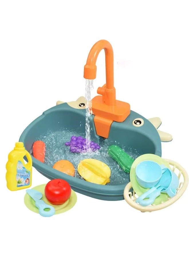 Mini Electric Dishwasher Play Kitchen Sink Toy Set Pretend Food Cooking Role Play House Toys For Kids Girls Boys Birthday Gifts - Image 3